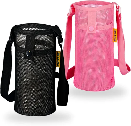 Vista 9 de 2 soportes para botellas de agua con correa, de alta calidad, fácil de limpiar, bolsa ligera para botella de agua con bolsillo para senderismo