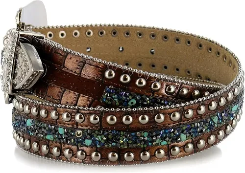 Vista 4 de Angel Ranch Cinturón de moda marrón para mujer de 1 12