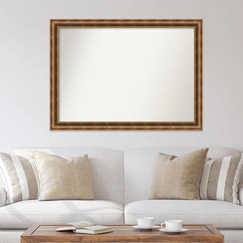 Vista 741 de Amanti Art Espejo de pared personalizado no biselado (25 x 25 pulgadas), marco de bronce acentuado, varios tamaños personalizados, espejo de baño