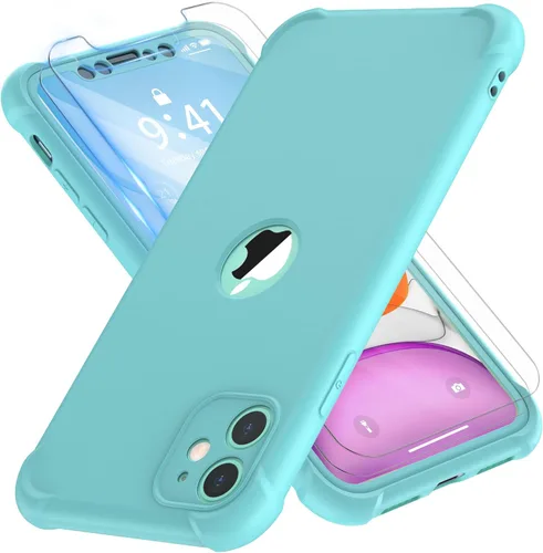 Vista 133 de ORETECH Funda para iPhone 11, con [2 protectores de pantalla de vidrio templado] [prueba de caídas de grado militar de 10 pies]