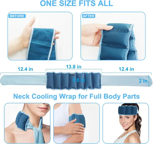 Vista 3 de Blobuste Envoltura de hielo con 7 paquetes de hielo, soporte de enfriamiento completo para cuello y hombros, almohadilla de terapia fría
