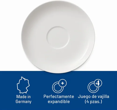 Vista 4 de Villeroy & Boch For Me - Juego de 2 tazas y platillos para expreso