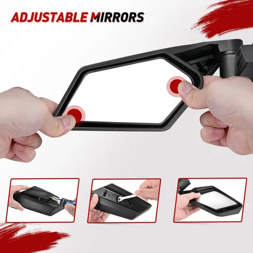 Vista 6 de Frokom Espejos laterales X3 – Can Am Maverick X3 Max X RS/DS/MR/Turbo/R/RR, diseño ajustable y separable