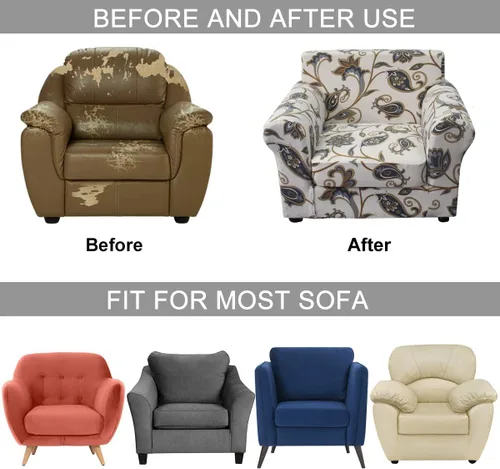 Vista 5 de CRFATOP Fundas para sillas suaves de 2 piezas para perros, fundas elásticas para sillón de 1 plaza, fundas de muebles de sofá lavables con 1 funda
