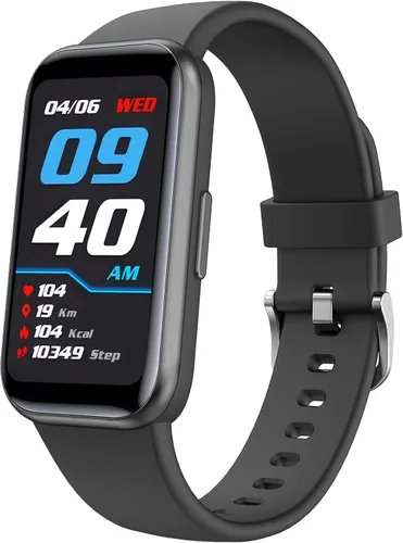 Vista 9 de Rastreador de entrenamiento Zuru, con presión arterial y monitor de sueño, 10 modos de deporte, impermeable, con podómetro, unisex, Negro