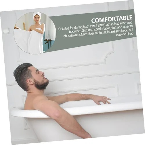 Vista 6 de Juego de toallas de baño y toallas para el cabello para mujer, suave y absorbente de microfibra de secado rápido, con cierre elástico, toalla de spa