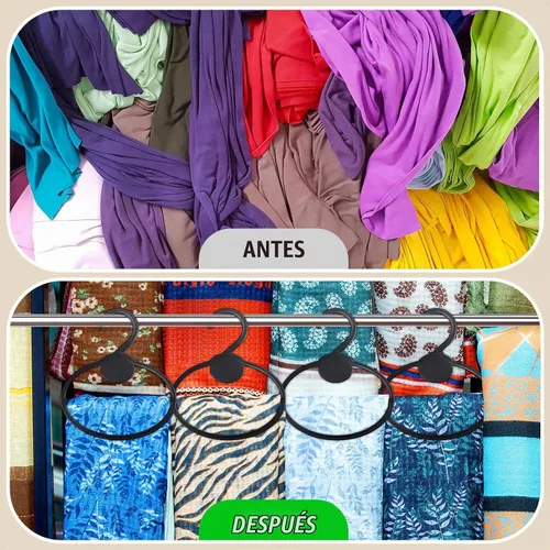 Vista 4 de FoldTier Organizador de plástico para bufandas, 50 unidades, ahorro de espacio, para bufandas, bufandas, pañuelos, almacenamiento de clasificación