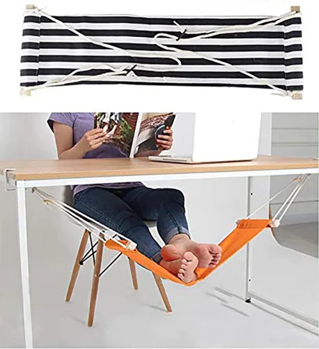 Vista 12 de Home-organizer Tech - Hamaca ajustable portátil para escritorio de esquina, oficina, reposapiés, mini hamaca para debajo del escritorio, hamaca