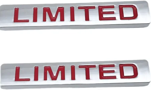 Vista 4 de Juego de 2 calcomanías de aleación de zinc 3D cromadas limitadas para maletero, placa de identificación deportiva, placa de identificación para Negro