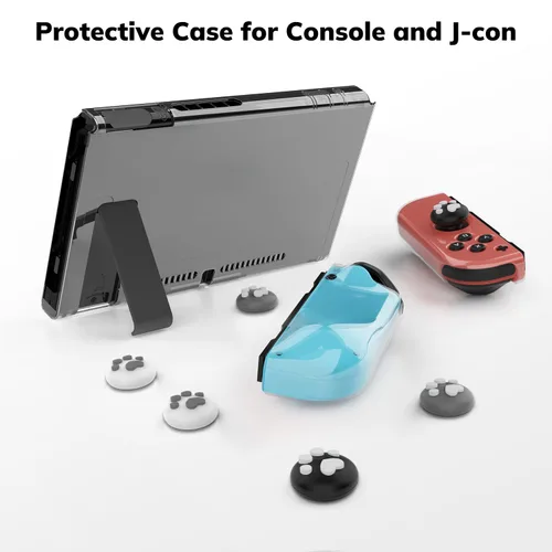 Vista 4 de Younik 14-in-1 Switch Case Accessories Bundle, Large Carrying Case for Switch 2017, Switch Travel Case Fit for Console, J-con Grip, AC Adapter and