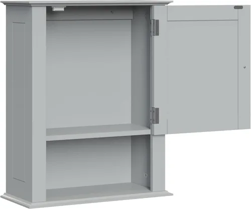 Vista 6 de RiverRidge Ashland pared de una sola puerta, gabinete gris, gris