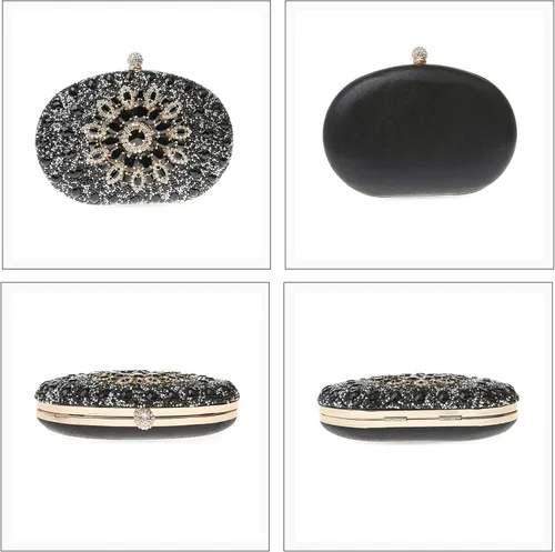 Vista 6 de COAIMANEY Bolso de mano brillante con purpurina para mujer bolso de noche bolso de hombro para boda fiesta de graduación