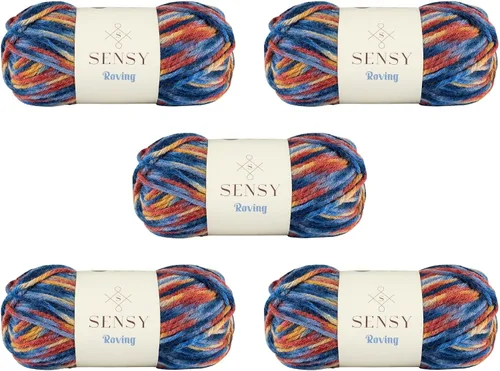 Vista 80 de Sensy Roving - Ovillo de lana multicolor, 3.5 onzas, 132 yardas, calibre 5, voluminoso (otoño)