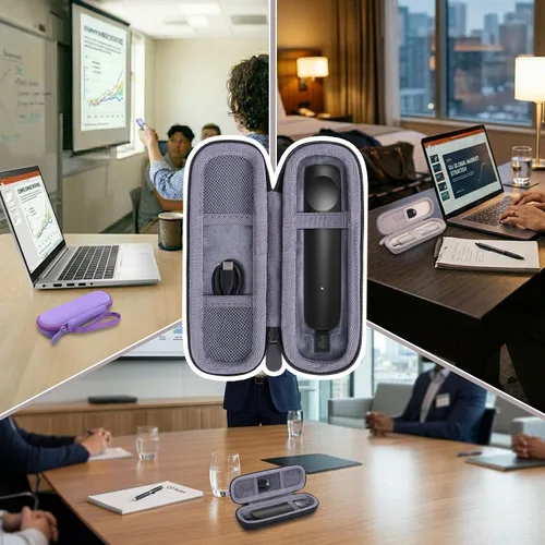 Vista 8 de co2CREA - Carcasa rígida para Logitech Spotlight 2/1 con mando a distancia, color negro Presenter Clicker Compatible, Travel Protective Storage