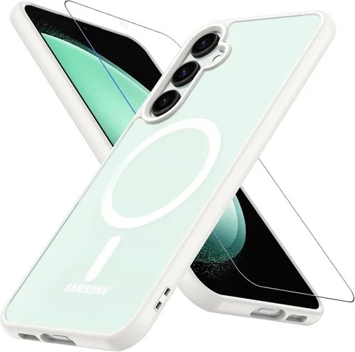 Vista 30 de OWKEY Funda magnética para Samsung Galaxy S23 de 6.1 pulgadas, para Magsafe con protector de pantalla, protección de grado militar, a prueba