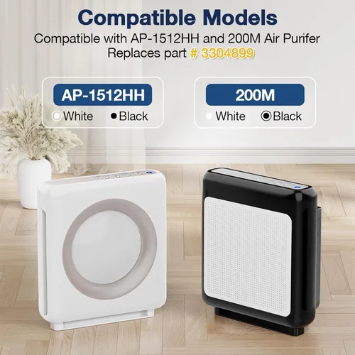 Vista 3 de AP-1512HH Juego de filtros de repuesto para purificador de aire Compatible con Coway Airmega AP-1512HH y Airmega 200M, 1 filtro HEPA y 2 filtros