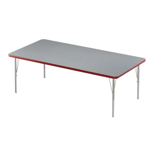 Vista 29 de Correll - Mesa rectangular de actividades para el aula de 30 x 60 pulgadas, altura ajustable (19-29 pulgadas), parte superior de granito gris, borde
