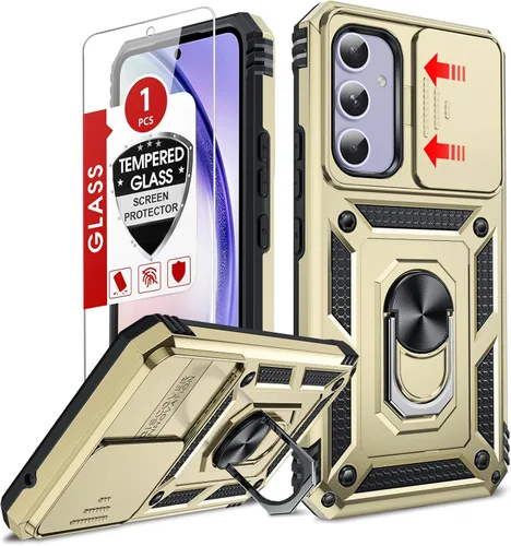 Vista 183 de LeYi Funda para Moto G Stylus 2022 4G (no compatible con 5G), funda para Moto G Stylus con 2 protectores de pantalla, funda protectora de grado Oro