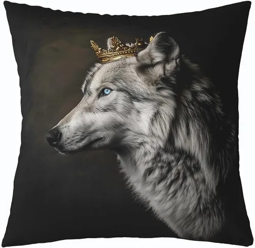 Vista 5 de Feelyou Fundas de Almohada Decorativas de León 16"x16" Juego de 4 Funda de Cojín Suave de Tigre Decoración de Lobo Funda de Almohada de Leopardo