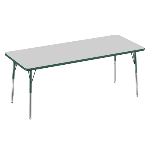 Vista 167 de FDP - Mesa rectangular para actividades escolares y de oficina (24 x 36 pulgadas), patas estándar con deslizadores giratorios, altura ajustable