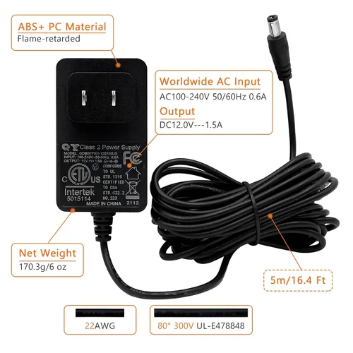 Vista 3 de YAOAWE Adaptador de corriente de repuesto para parrilla Char-Griller Gravity Fed 980 y E6480 Akorn Auto-Kamado Charcoal Grill, pieza de cable
