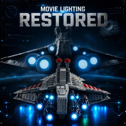 Vista 6 de Kyglaring Kit de luces compatible con bloques de construcción Lego Star Wars Venator 75367, accesorios de iluminación mejorados para Class Republic
