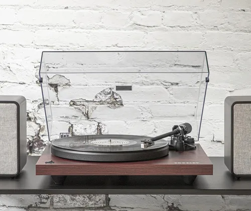 Vista 8 de Crosley C6B-MA tocadiscos Bluetooth con accionamiento por correa con brazo de tono ajustable, caoba