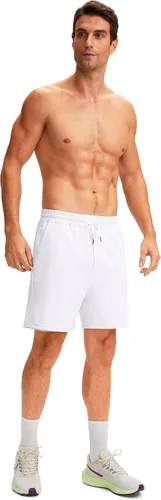 Vista 6 de Soothfeel Men's 2 in 1 Running Shorts with Liner 7 Inch Training Gym Athletic Workout Shorts for Men with Zipper Pockets