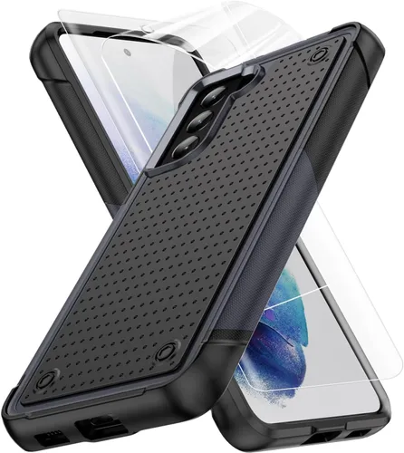 Vista 82 de Jeylly Funda para Samsung Galaxy S10 Plus S10+, ajuste delgado, doble capa, resistente, absorción de golpes, TPU con carcasa trasera de Negro