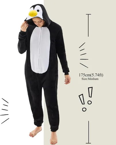 Vista 5 de NEWCOSPLAY Unisex Adult Onesie Pajamas Animal One Piece Costume Cosplay Sleepwear