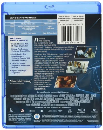Vista 2 de Unbreakable Blu-ray