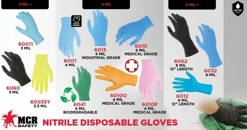 Vista 5 de MCR Safety 6015 NitriShield Powder Free Disposable Nitrile Gloves
