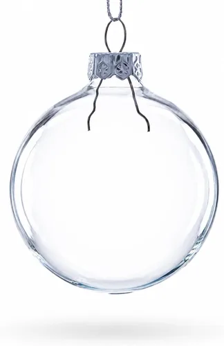 Vista 4 de Juego de 3 adornos de bola de vidrio transparente 2.5