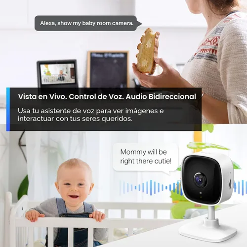 Vista 5 de Tapo Cámara de seguridad interior 2K, monitor de bebé, cámara de perro, con Blanco