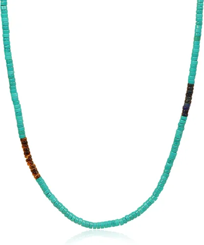 Vista 14 de COAI Collar de cuentas para hombre, collar de cristal Heishi para hombres de 20 a 26 pulgadas Lapislázuli