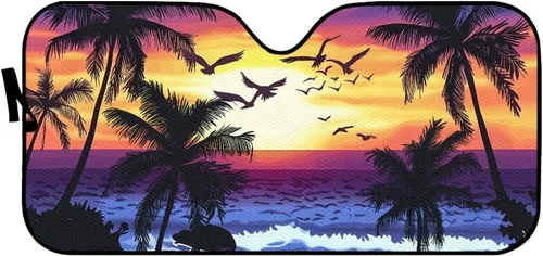 Vista 4 de Clohomin - Parasol para parabrisas de coche, bloquea los rayos UV, protector de visera, parasol para mantener tu vehículo fresco, ajuste universal