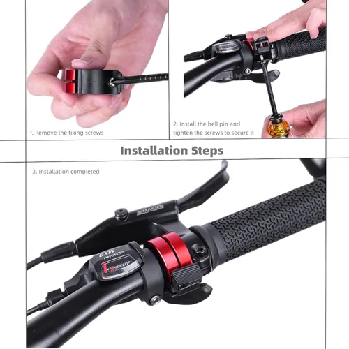 Vista 6 de Empuñaduras de bicicleta antideslizantes de silicona cómodas empuñaduras de mano de cuero con manillar Juego de campanas de anillo de bicicleta