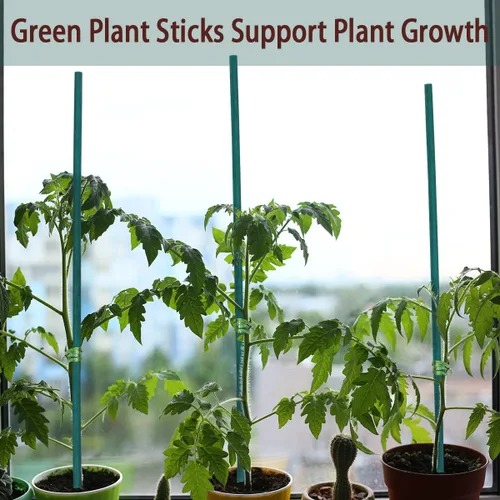Vista 5 de 50 Piezas Palos para Plantas Estacas Verdes para Plantas, Soporte para Plantas Estacas de Jardín para Plantas de Interior y Exterior, GAGINANG