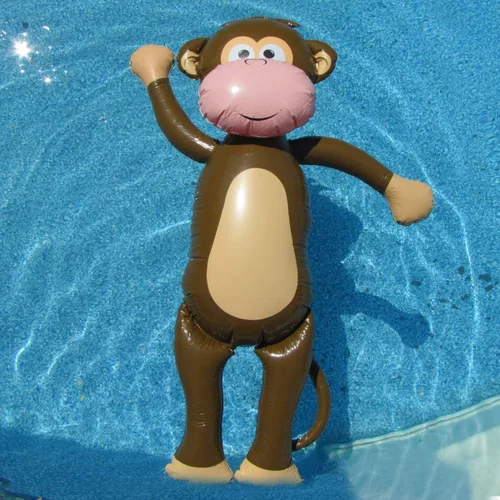 Vista 5 de Treasure Gurus gigante mono inflable piscina flotador de agua grande niños adultos soplar fiesta juguete zoológico animal