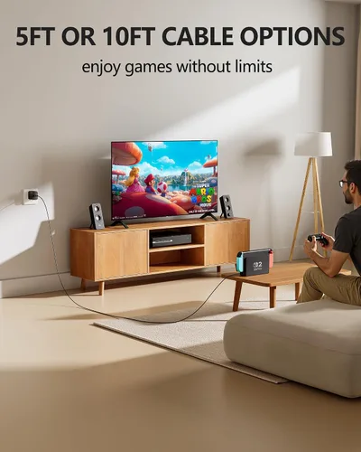 Vista 4 de Cargador de 60 W para Nintendo - Adaptador de CA Switch 2, carga rápida de 20 V 3 A con cable USB C de 5 pies para Switch, Lite, OLED, Steam Deck