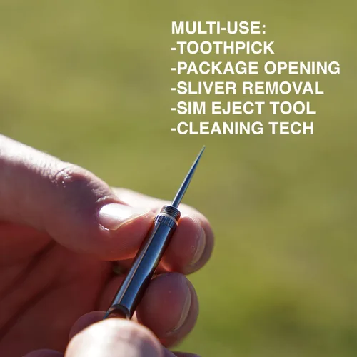 Vista 6 de DAILYCARRYCO. Soporte para palillos de dientes de titanio TiPick - Portátil de metal para viajes - Palillo mondadientes reutilizable EDC micro