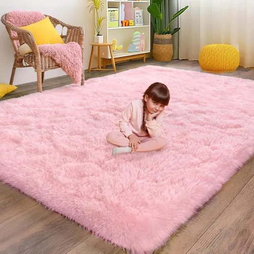 Vista 41 de Alfombras lanudas para dormitorio, sala de estar, dormitorio universitario, habitación de niños, decoración, alfombra suave y moderna