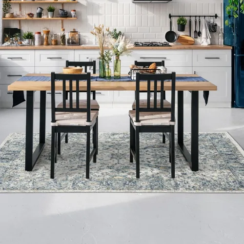 Vista 10 de LUXE WEAVERS Euston Collection 8060 - Alfombra oriental moderna color marfil de 6 x 9 pulgadas