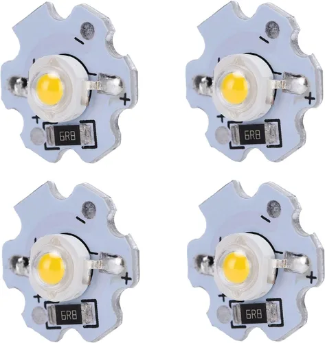 Vista 2 de Hyuduo Bombilla LED de chip de 1 W, 5 V, cuentas de luz de 200 lm de brillo, chip de fuente de luz con placa de aluminio para reflector, paquete