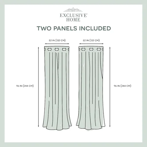 Vista 6 de Exclusive Home Curtains Par de paneles de cortinas opacas tejidas de sarga satinada, 52 x 96 pulgadas, color goma de mascar