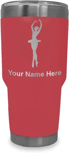 Vista 40 de LaserGram Vaso aislado al vacío de 20 onzas, bailarina de ballet, grabado personalizado incluido (negro)