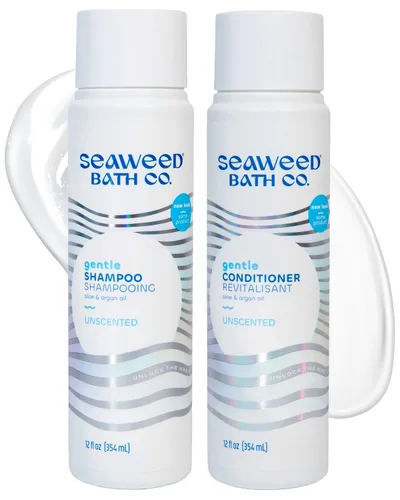 Vista 9 de Seaweed Bath Co. - Juego de champú y acondicionador de equilibrio - Menta de eucalipto - Cuidado nutritivo del cabello con vitamina E, aceite