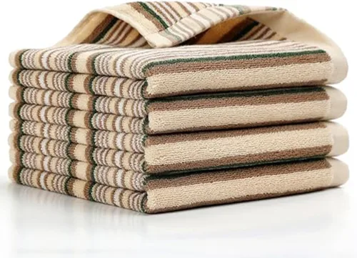 Vista 17 de SALAS Toallas de cocina premium para secar platos, toallas de cocina grandes de algodón, paños de felpa a rayas, juegos de toallas gruesas altamente