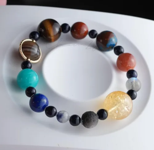 Vista 62 de Precious Gemstone Natural Crystal Healing Bracelet, Rutilated Quartz, Moonstone, Quartz Handmade Original Design Bracelet