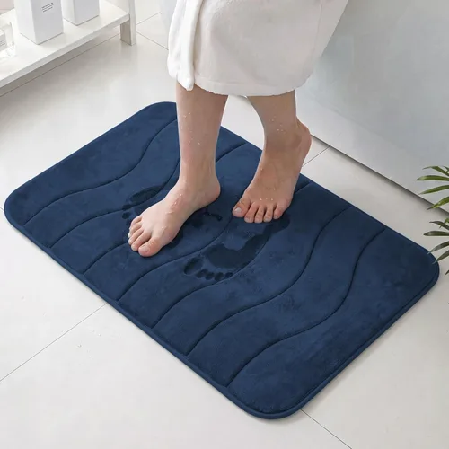 Vista 12 de Flamingo P Alfombra de Baño de Espuma Viscoelástica Tapetes de Baño Alfombra Antideslizante Absorbente de Agua para Ducha, 24x17 pulgadas, Verde Aqua
